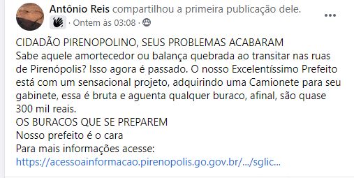 Com Ruas Esburacadas, Moradores De Pirenópolis Se Revoltam Com A Compra De Caminhonete De Luxo Para O Gabinete Do Prefeito Com Ruas Esburacadas, Moradores De Pirenópolis Se Revoltam Com A Compra De Caminhonete De Luxo Para O Gabinete Do Prefeito